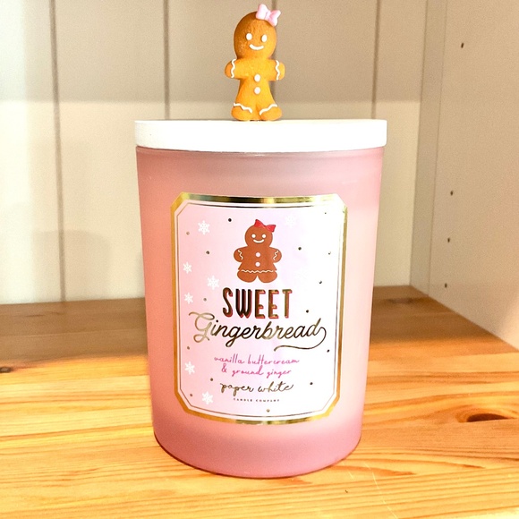 Sweet Gingerbread 🫚NWT Large 2 Wick Candle W/ Cute Lid 🎁 Gift Ready - Picture 1 of 1